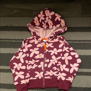 Floral zip up hoodie